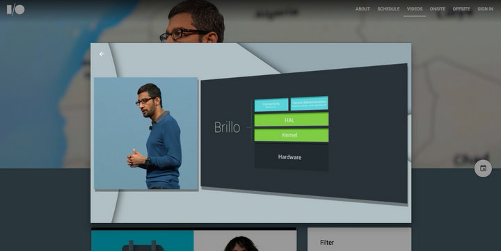 Google I/Oのビデオ中継の様子