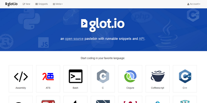 ブラウザ上でプログラムが実行・共有できる「glot.io」