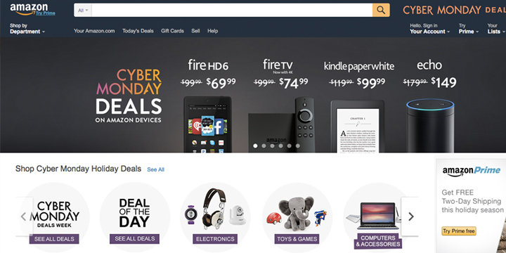 AmazonでのCyber Mondayの様子