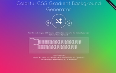 Colorful CSS Gradient Background Generator